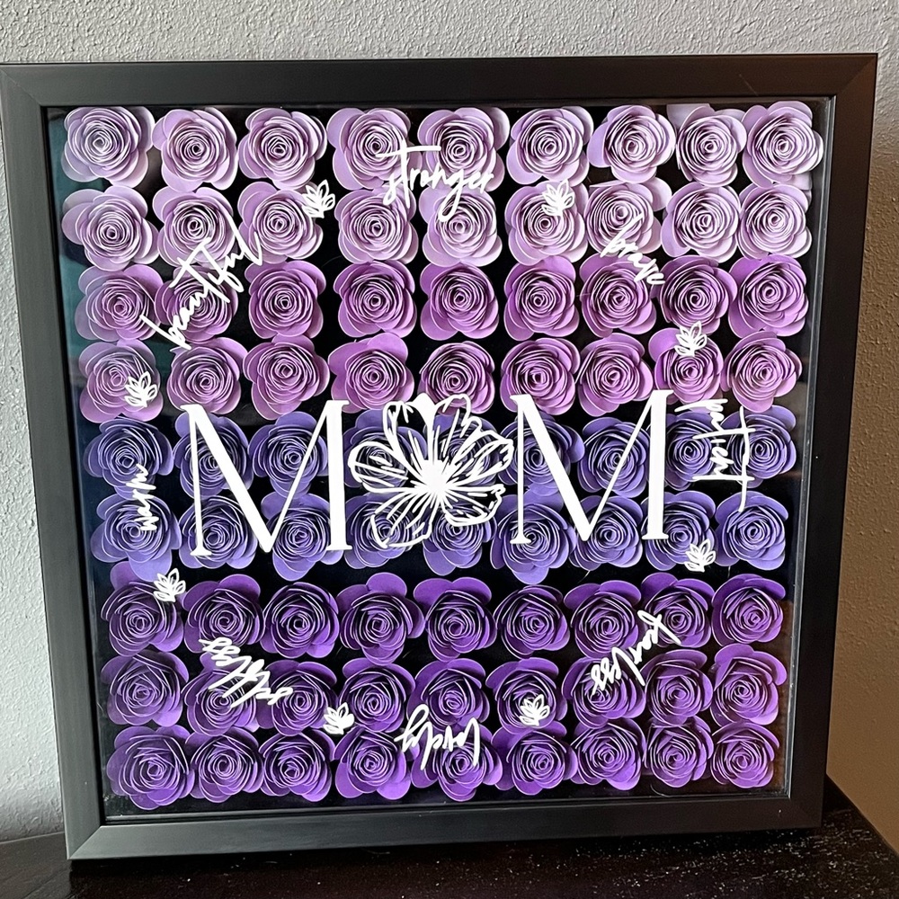 Handmade Ombré Paper Flower Shadow Box